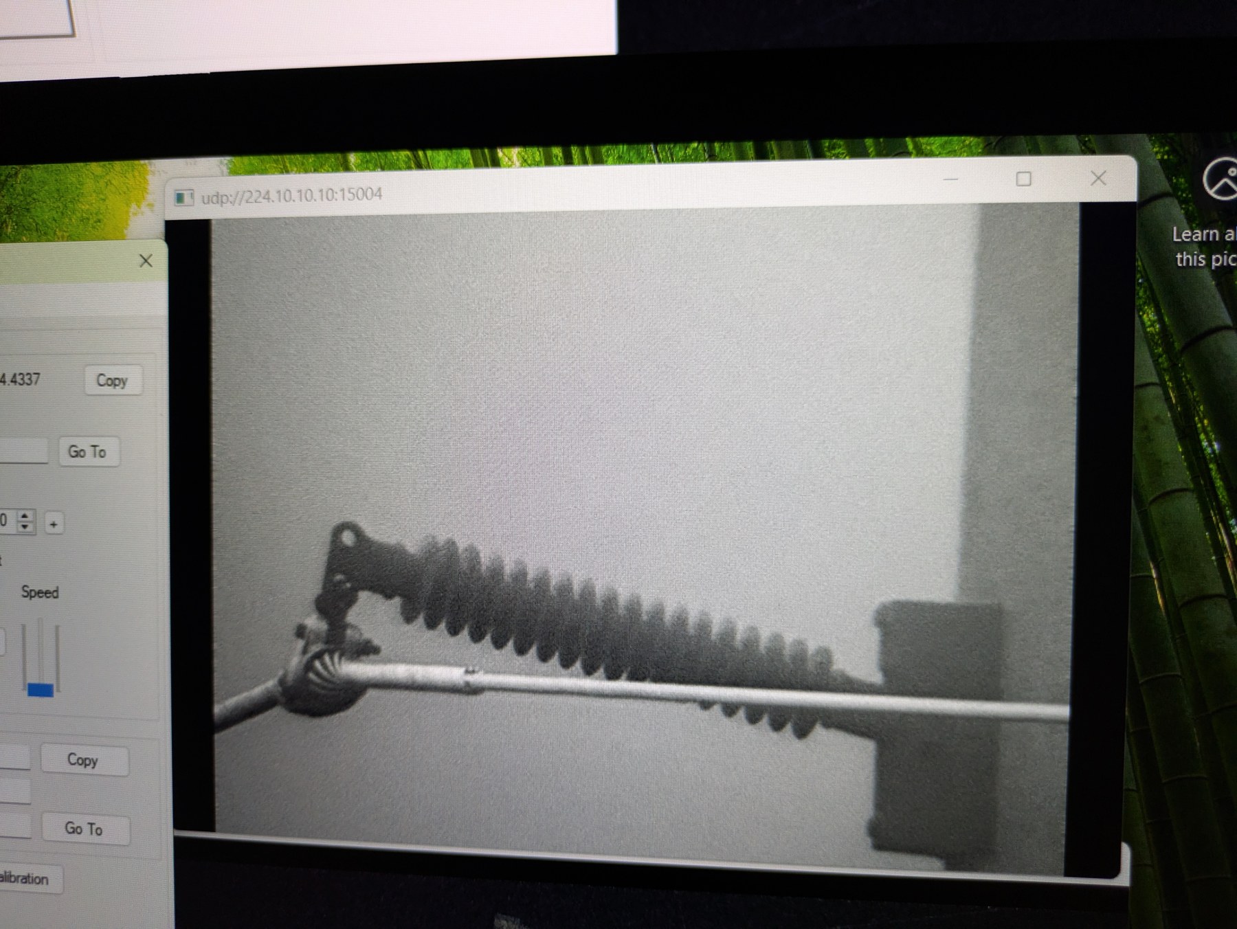 Imaging software showing equipment in thermal view
