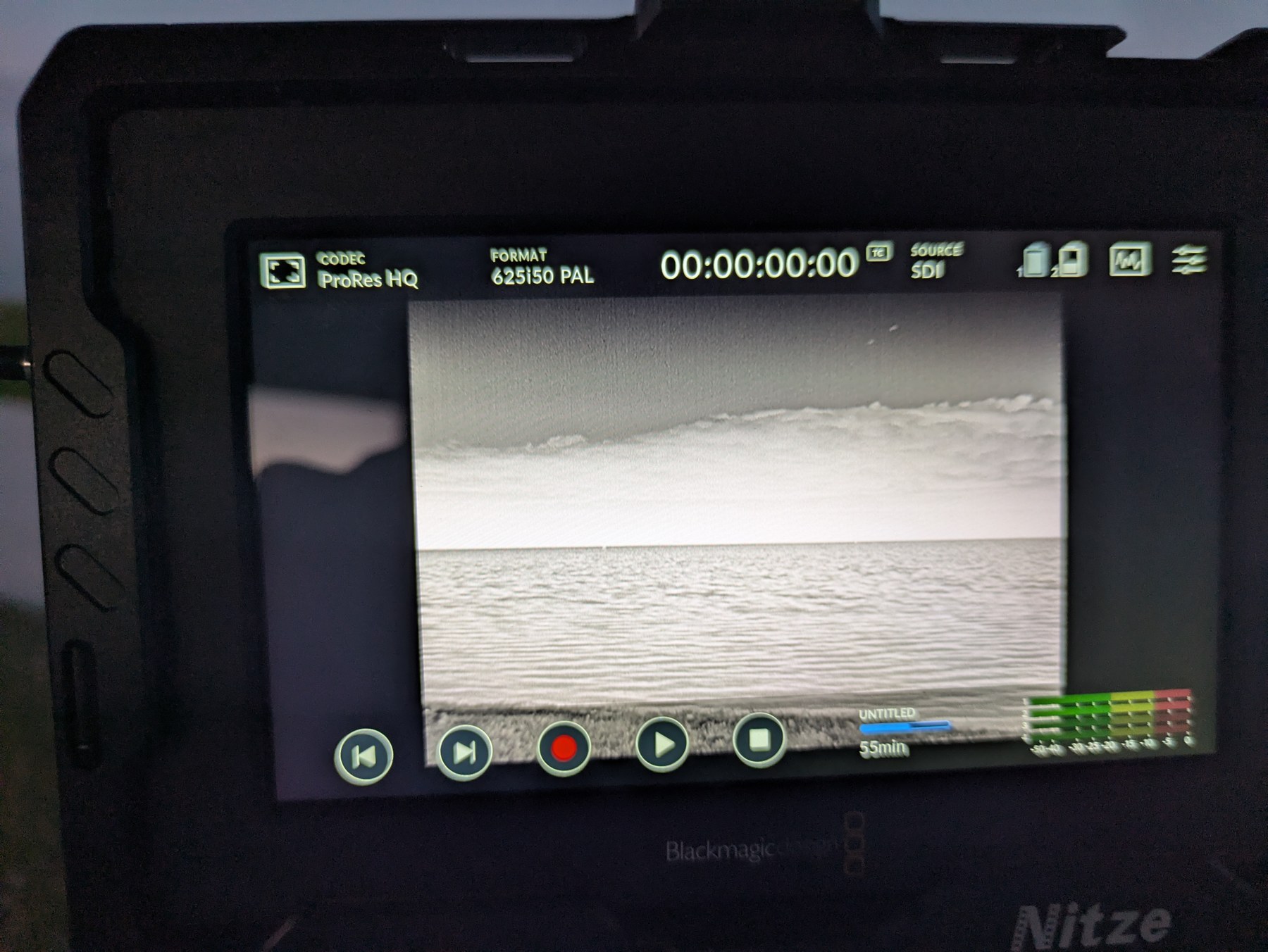 Rugged tablet displaying camera footage